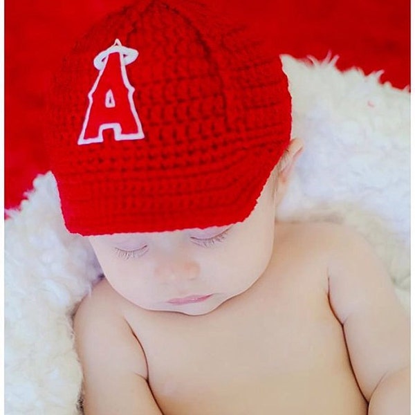 Newborn Baby ANAHEIM ANGELS Baseball Cap, Hat, Custom Made