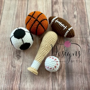 Crochet SPORTS, Football, Basketball, Baseball, Baseball Bat, Photography Props, Custom Made