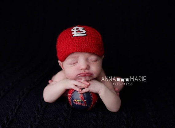 Newborn Baby ST LOUIS CARDINALS Baseball Cap, Hat, Custom Made