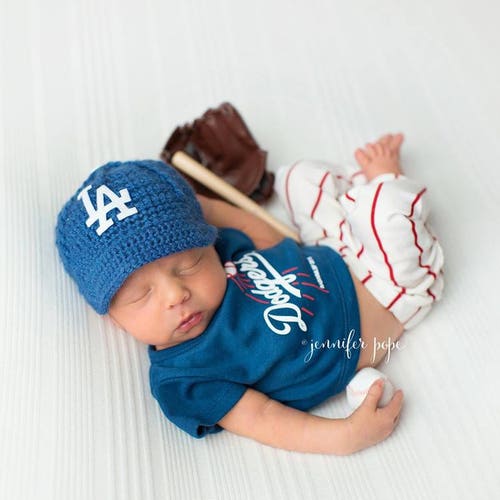 Dodgers Baby Hat Cap Outfit Los Angeles Dodgers Baby Gift Etsy