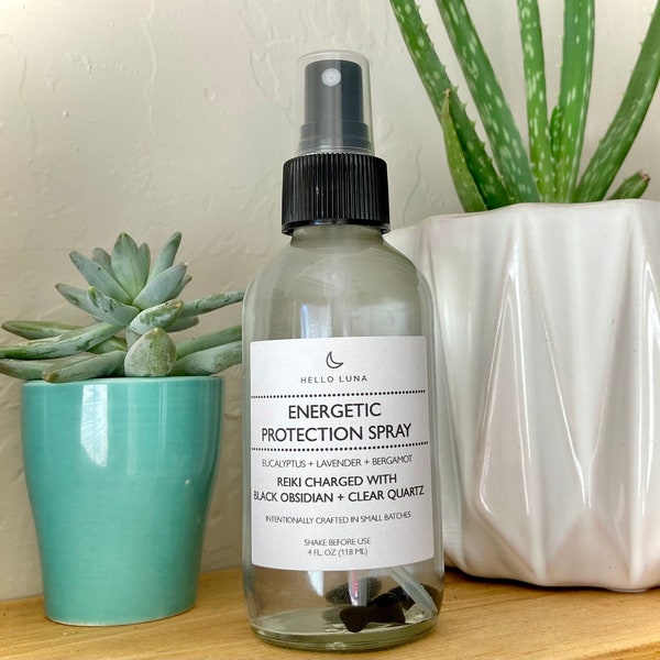 Energetic Protection Spray || Reiki Charged Empath Protection Spray || Crystal Infused Protection Spray || Essential Oil Room Spray