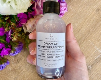 Dream On Aromatherapy Spray || Crystal Infused Sleep Spray || Pillow Mist || Lavender Spray || Chamomile || Bergamot || Stress Relief Spray