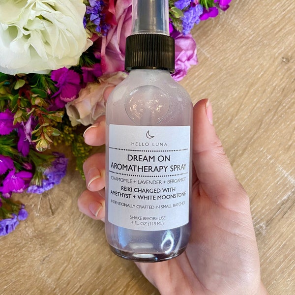 Dream On Aromatherapy Spray || Crystal Infused Sleep Spray || Pillow Mist || Lavender Spray || Chamomile || Bergamot || Stress Relief Spray