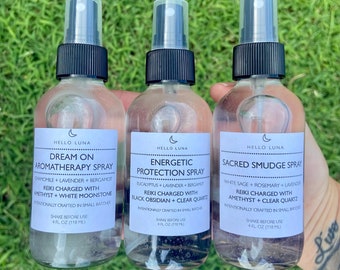 Spray con cristales: purificación, protección y sueño - Reiki Charged