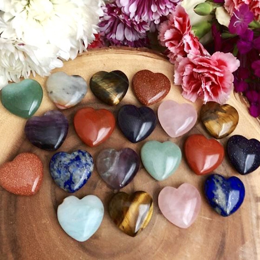 Mini Crystal Pocket Heart Pocket Stone Charka Healing | Etsy