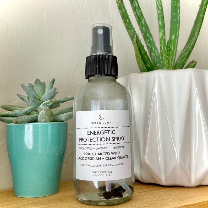 Energetic Protection Spray || Reiki Charged Empath Protection Spray || Crystal Infused Protection Spray || Essential Oil Room Spray image 1