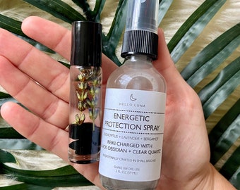 Reiki Charged Protection Spray & Grounding Oil Roller | Empath Support