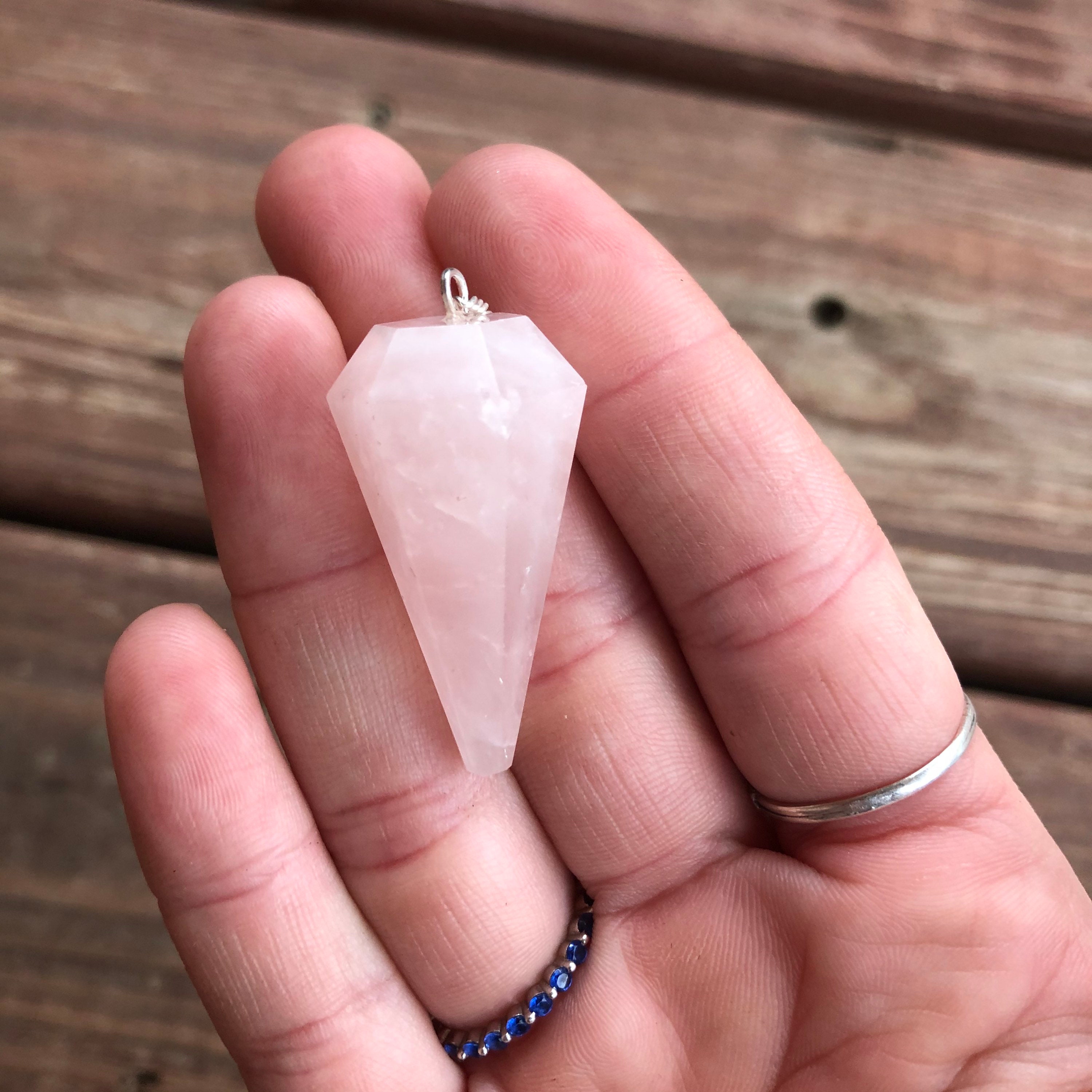 Rose Quartz Pendulum Rose Quartz Crystal Pendulum Etsy