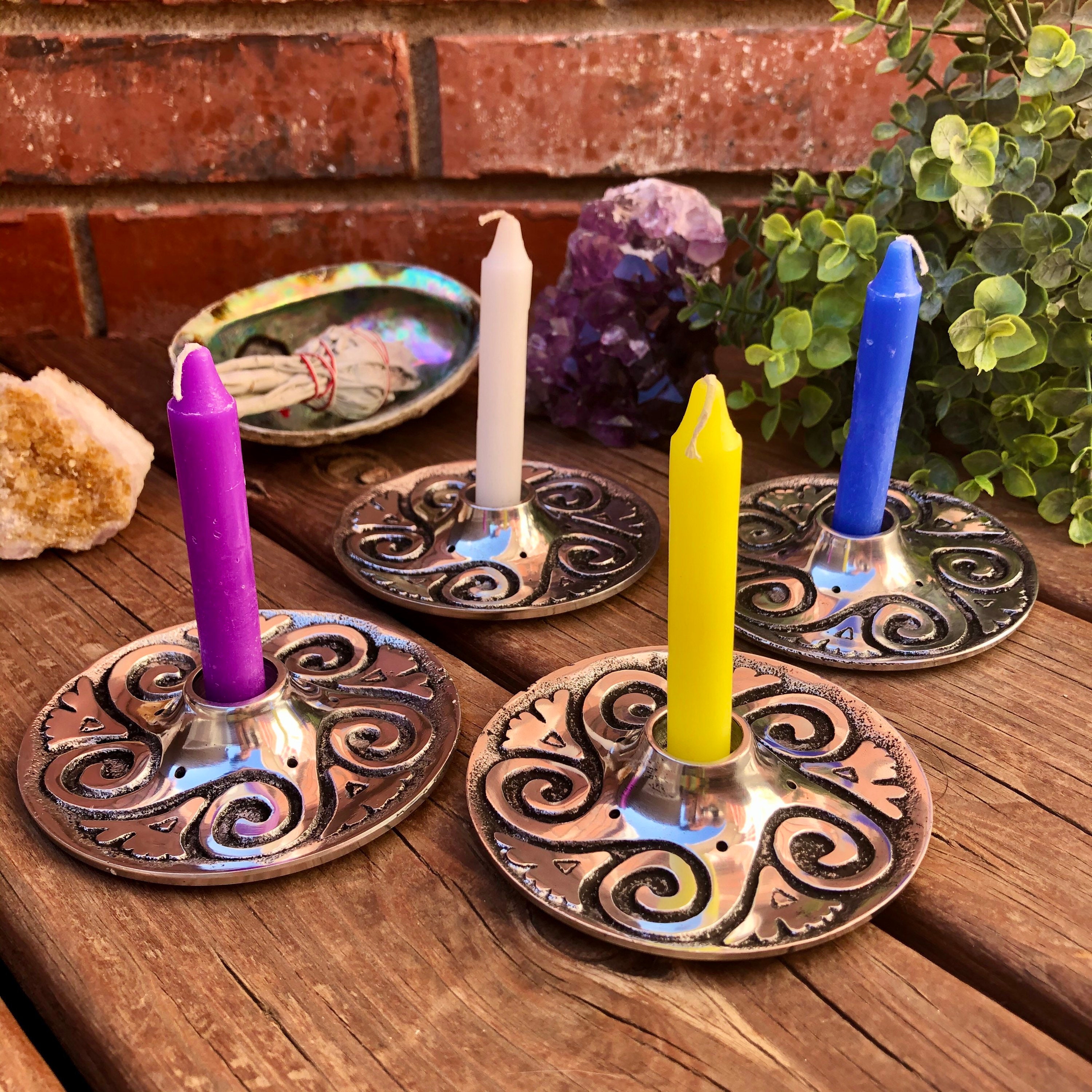 Spiral Metal Chime Candle Holder Spell Candle Holder Etsy