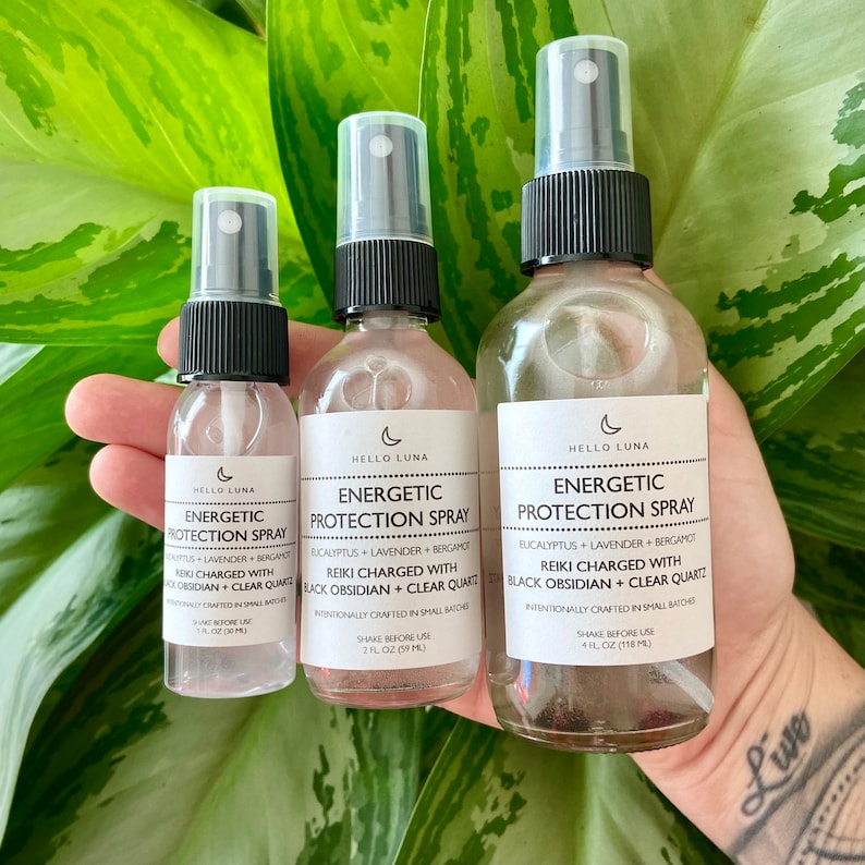Energetic Protection Spray || Reiki Charged Empath Protection Spray || Crystal Infused Protection Spray || Essential Oil Room Spray image 4