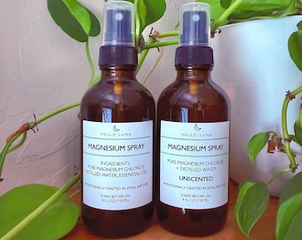 Espray de magnesio / Cloruro puro, ayuda para dormir, alivio muscular (sin perfume/lavanda)