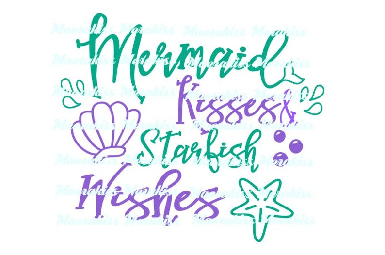 Download Mermaid kisses starfish wishes svgpngepspdf | Etsy
