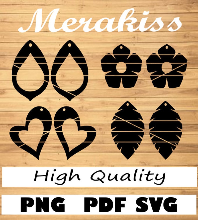 Download Earrings svgpngpdf Svg Files for cricut or silhouette. | Etsy