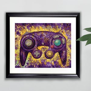 Gamecube Controller Watercolor Art Print- 8x10  |  Nintendo, Video Games, Painting