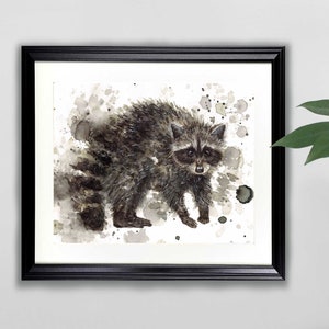 Raccoon Watercolor Art Print- 8x10  |  Nature, Animal, Painting