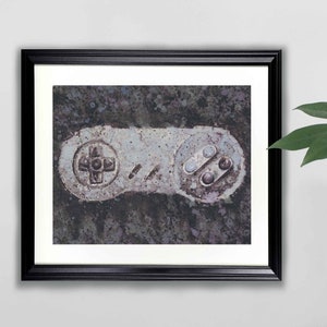 Super Nintendo Controller Watercolor Art Print- 8x10  |  Video Games, Painting