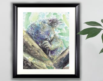 Koala Watercolor Art Print- 8x10  |  Animal, Painting