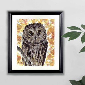 Owl Watercolor Art Print- 8x10  |  Nature, Animal, Painting