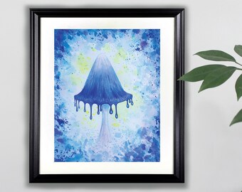 Ink Cap Mushroom Watercolor Art Print- 8x10  |  Nature, Painting