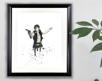 Han Solo Watercolor Art Print- 8x10  |  Star Wars, Harrison Ford, Painting