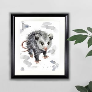Shrieking Prince Watercolor Art Print- 8x10  |  Opossum, Nature, Animal, Painting