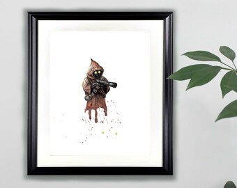 Jawa aquarelle Art Print-8 x 10 | Star Wars, Peinture