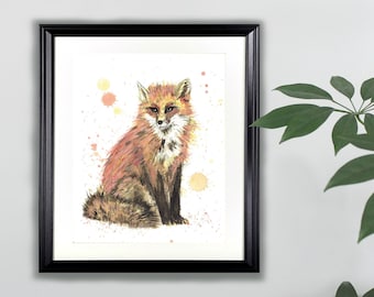 Fox Watercolor Art Print- 8x10  |  Nature, Animal, Painting