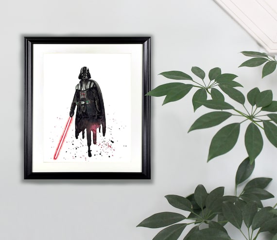 ダース・ベイダー水彩画アートプリント - 8x10 | スター・ウォーズ