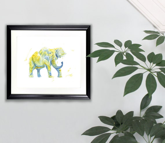 象のオリジナル水彩画 - 9x12 | 動物、アート - Etsy 日本