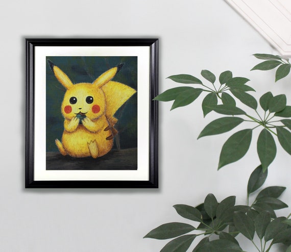 Pikachu Acrylic Art Print- 8x10 Pokemon, Nintendo, Pittura