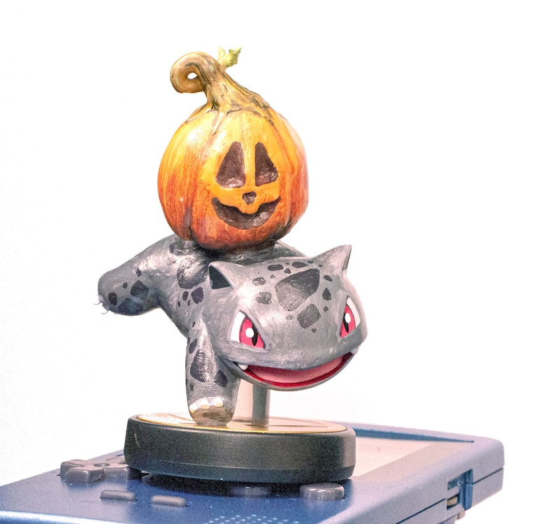 Pumpkin Bulbasaur Custom Amiibo Pokemon Nintendo Etsy