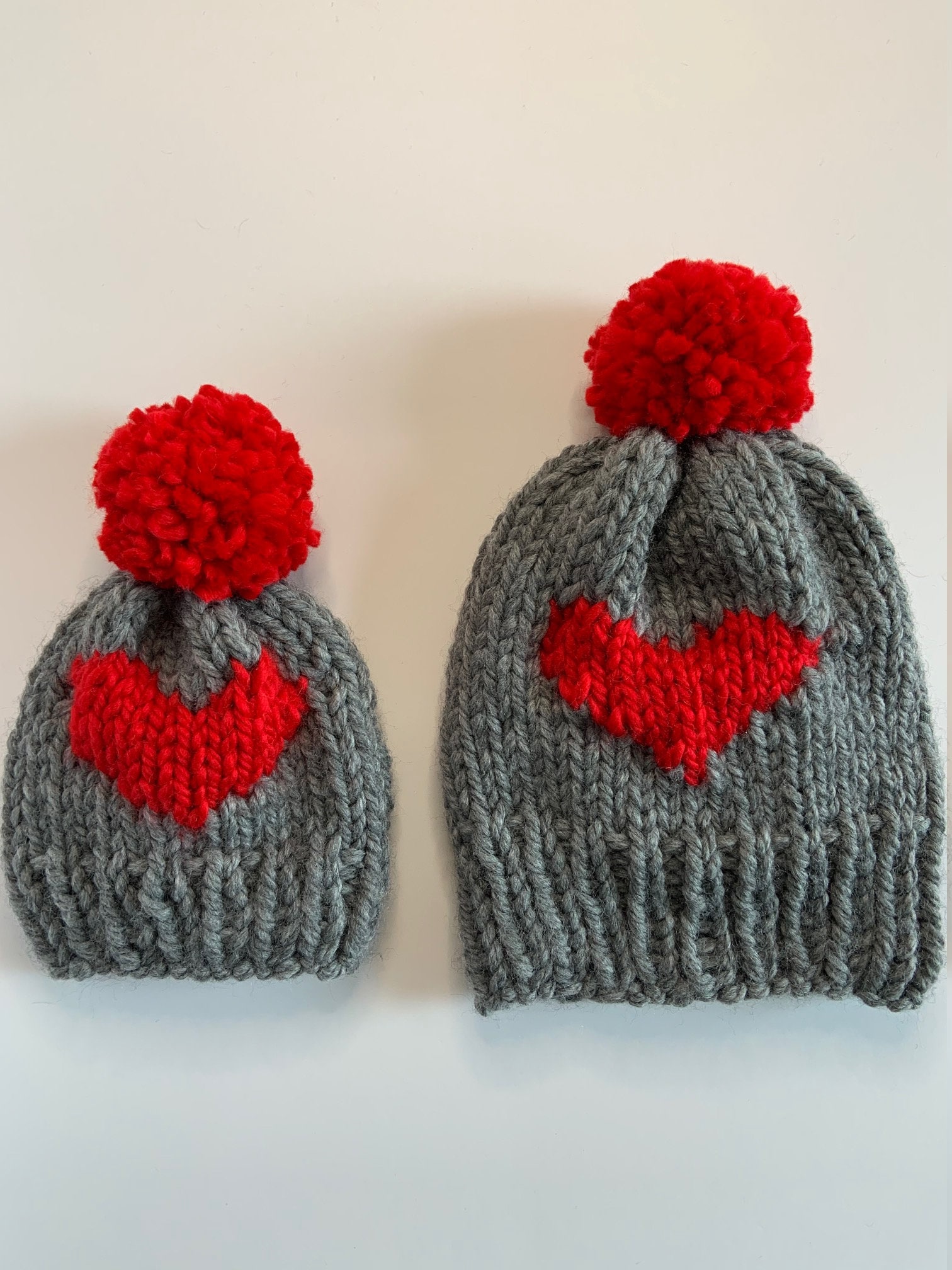 Knitting Pattern Heart Beanie Pattern Knit Hat Pattern Knit Etsy
