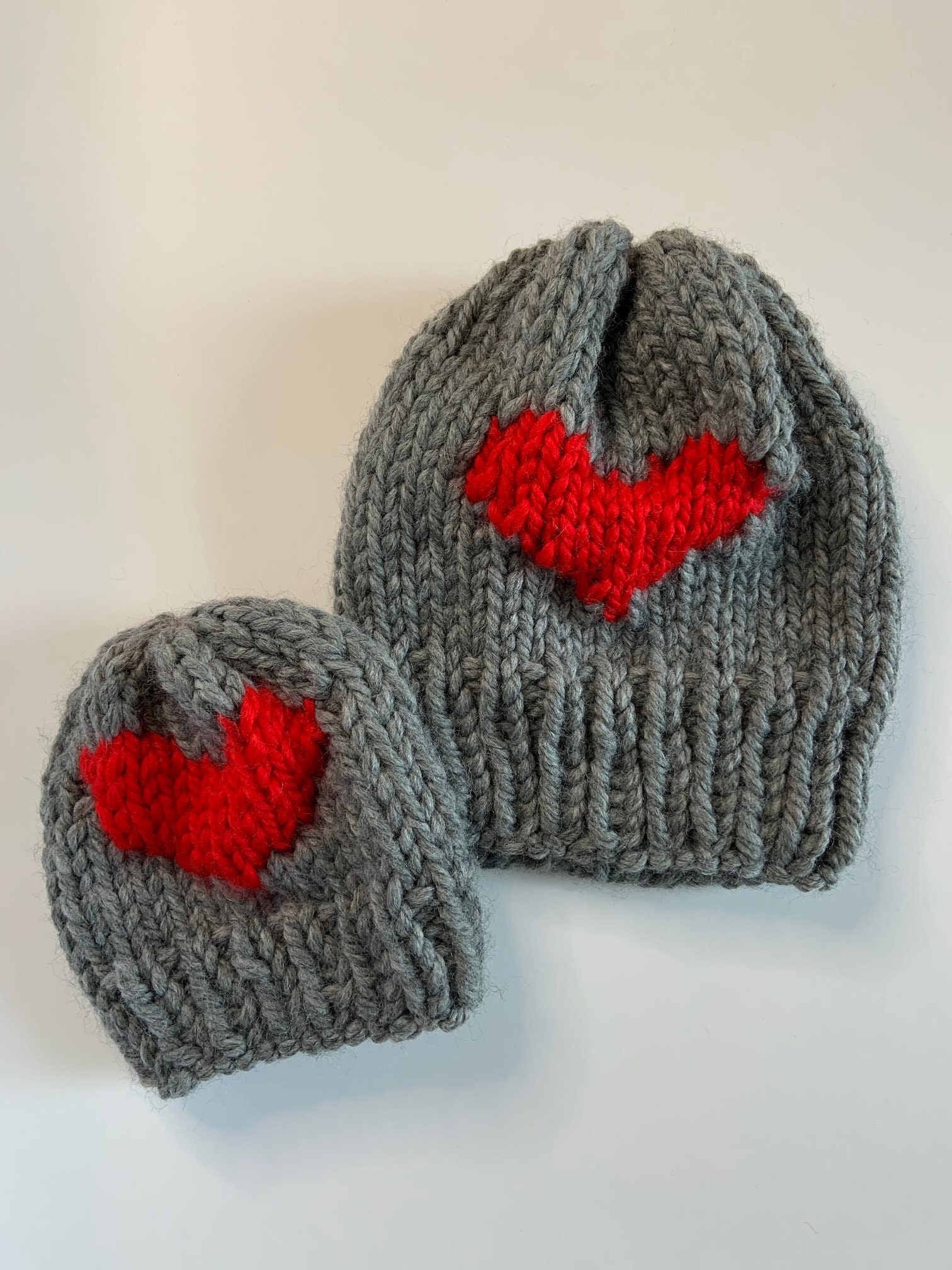 Knitting Pattern Heart Beanie Pattern Knit Hat Pattern Knit Etsy