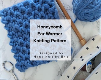 Knitting Pattern, Honeycomb Pattern, Knit Headband Pattern, Headband Pattern, Knit Pattern, Honeycomb Ear Warmer, Knitting Patterns