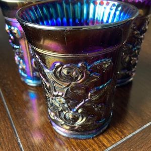 Northwood Raspberry 7 Piece Amethyst Carnival Glass Water Set - Etsy