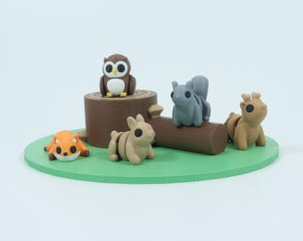 Adventure Minis - Woodland (3d-printed mini fidget toys - imaginative play - sensory stimulation)