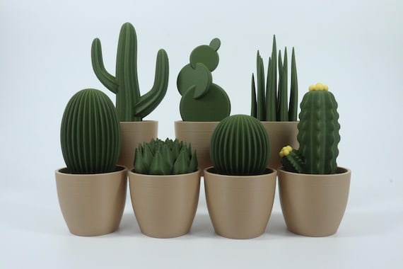 MrSpinner Succulents (3d-printed plants - no water plants - cacti - small plant decor - artificial plants - decor)