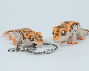 Fidget Friends - Crested Gecko (med eller utan nyckelring) 3D-utskriven - fickformat fidget-kul