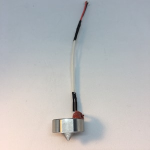 May include: A silver-colored, pointed, metal sensor with a red wire and a black wire attached to it.