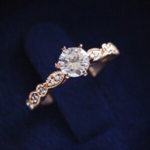 Round Diamond Rose Gold Custom Engagement Ring
