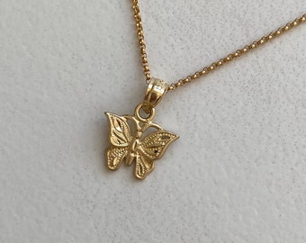 Gold Baby Butterfly Necklace