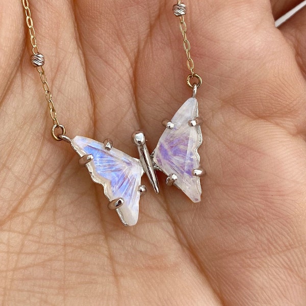 Moonstone Butterfly Necklace