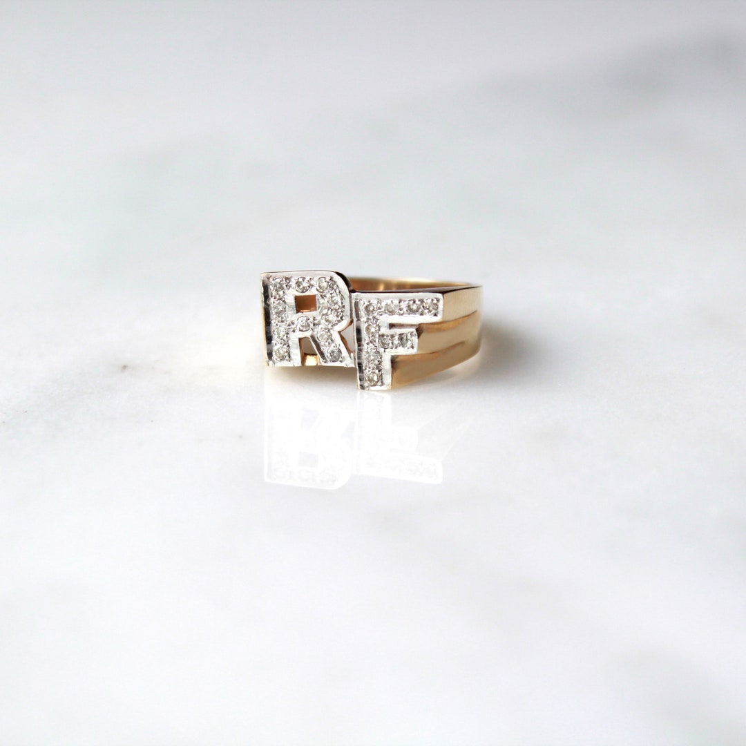 Men's Initial Ring Etsy