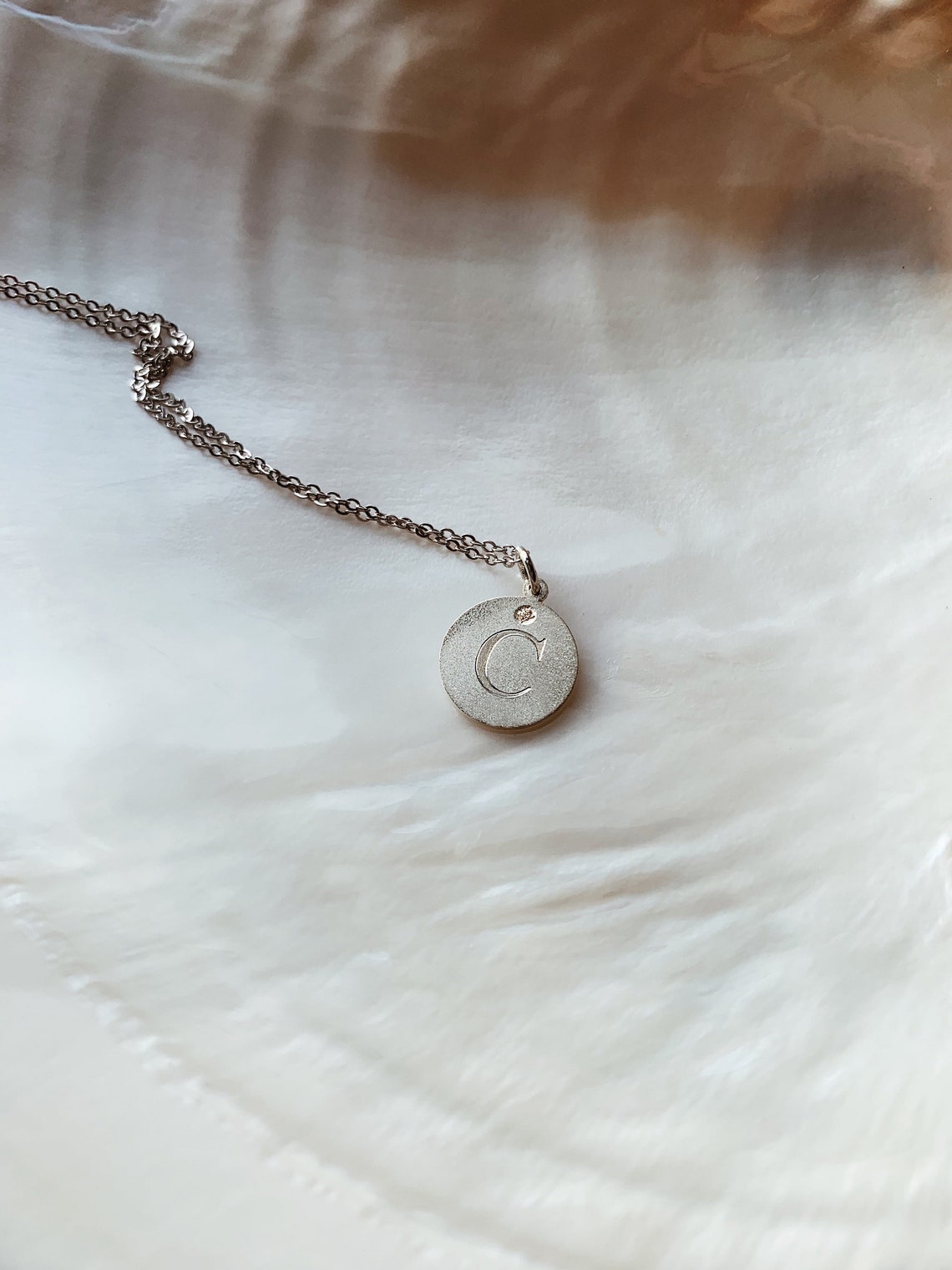 Diamond Coin Necklace Etsy