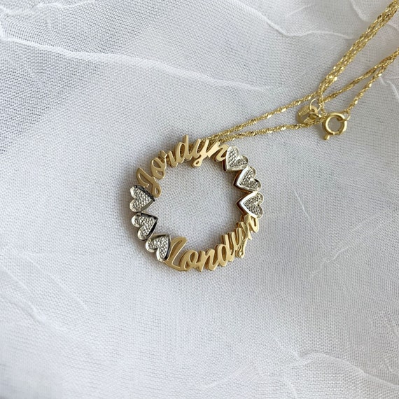 Circle name sales necklace