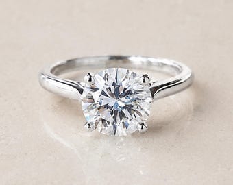 Round Diamond with Cathedral Setting Custom Engagement Ring