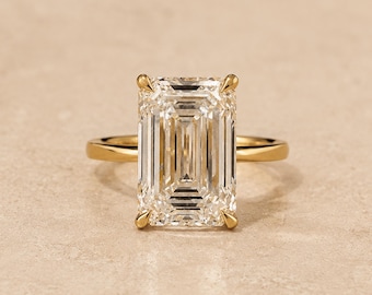 Emerald Cut Diamond Solitaire Engagement Ring