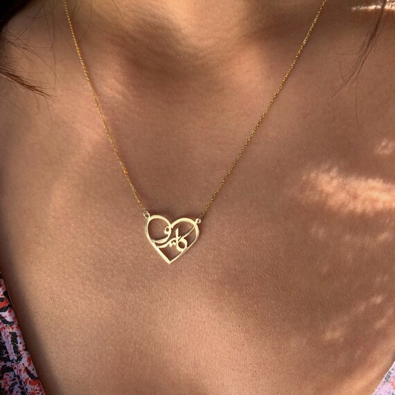 Love heart hotsell personalised necklace