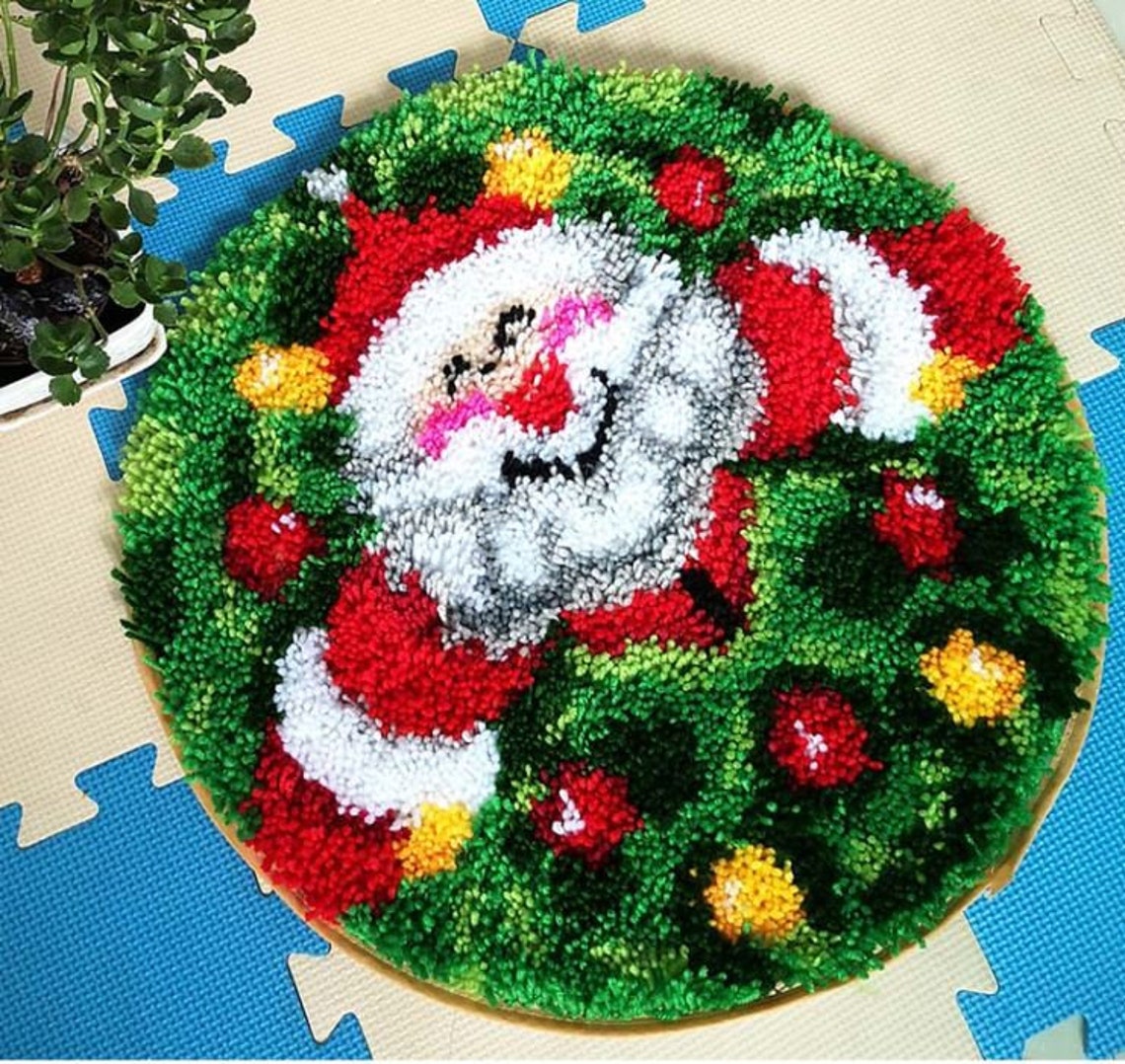 Santa Latch Hook Rug Kit Etsy