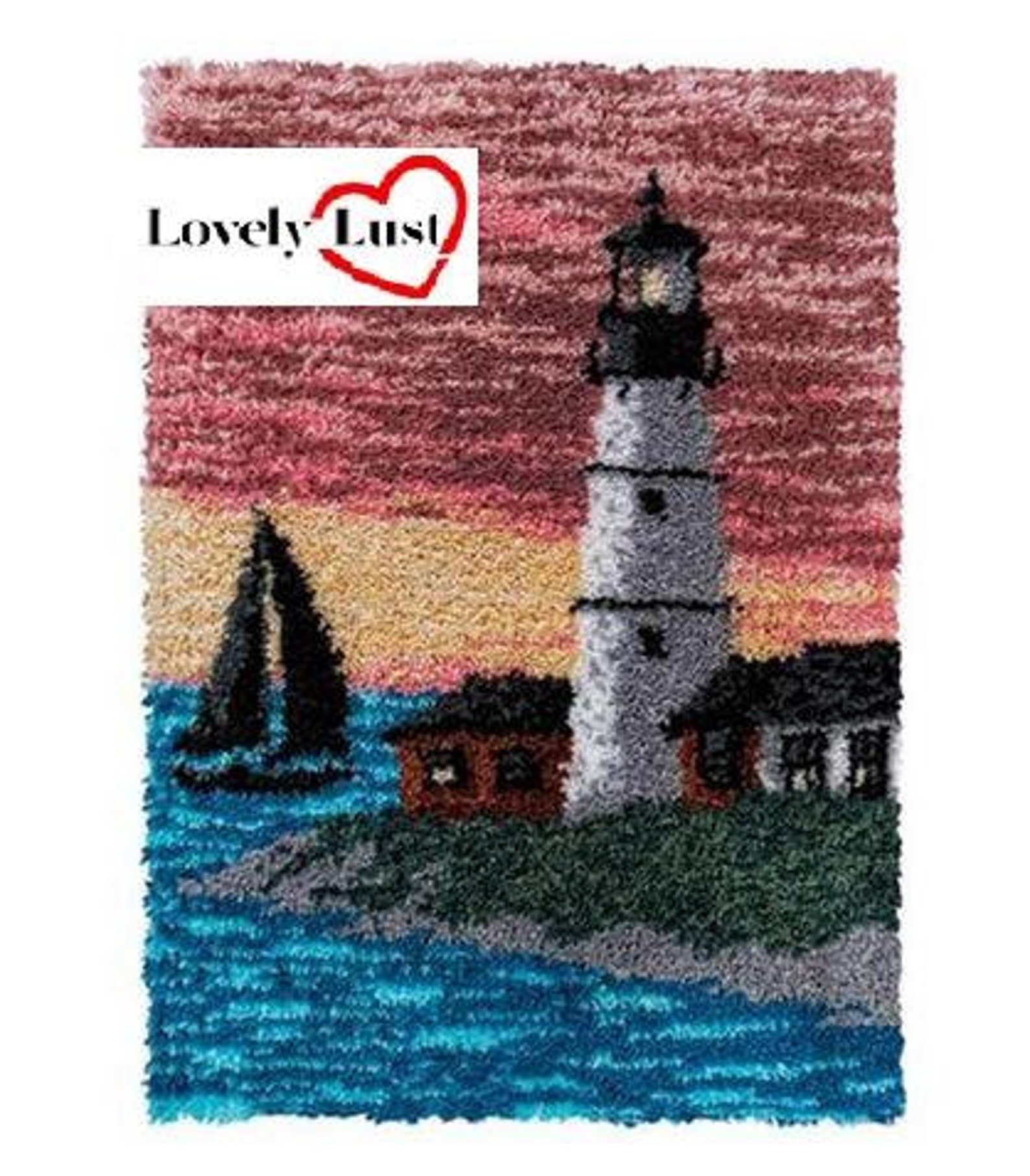 Lighthouse Landscape Rug Latch Hooking Kits Etsy